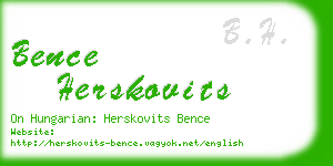 bence herskovits business card